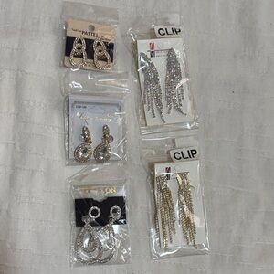 Sparkling Silver and Gold Clip-On Earrings by Pastels